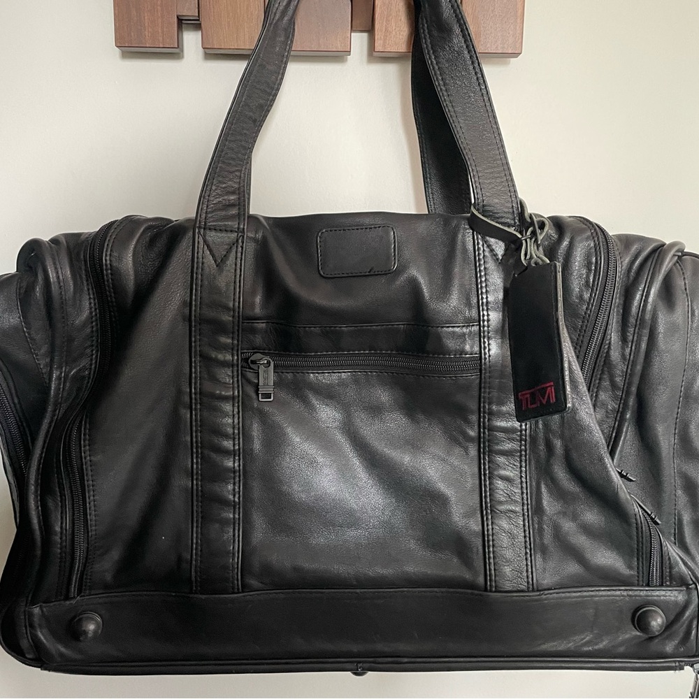 Tumi Black Duffel Bag with Minimalist Design
